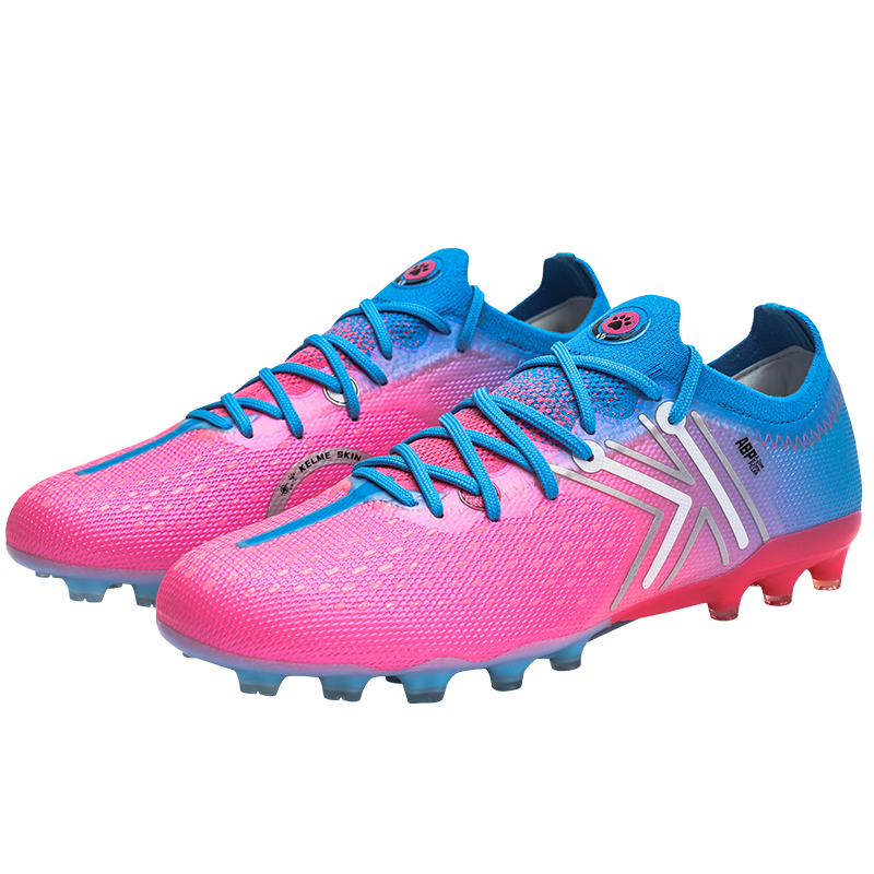 KELME Adult Soccer Shoes for Men, Jidian 5.0 MG Natural And Artificial Grass, Professional Training Football Boots for Competitions, Pink-Blue, Size 40.5