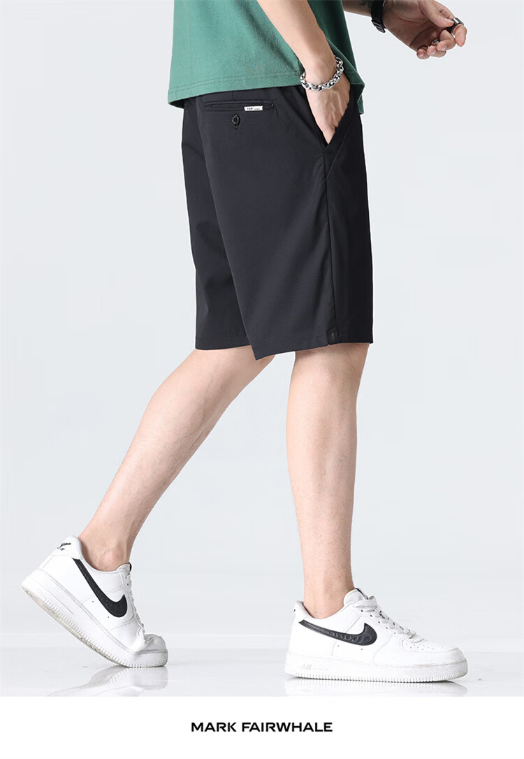 MARK FAIRWHALE Men's Shorts, Summer Business Casual Pants, Lightweight Straight-Leg Five-Point Shorts, Versatile Youth Trousers for Me 19