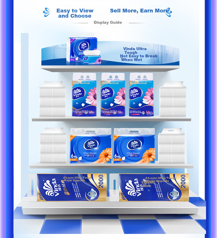 Vinda [Single Pack] Facial Tissues, Extra Strong Soft Pull S Size 3-Ply 130 Sheets * 6 Packs (Small Size) V2239 4