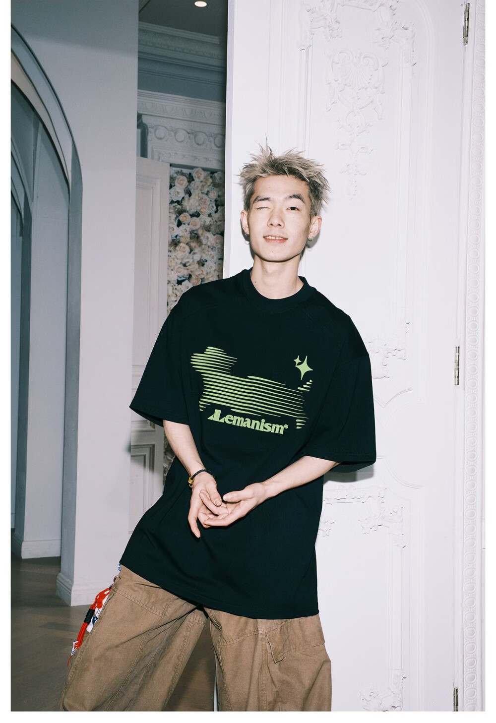 LEMANISM 300g Heavy Phantom Puppy Short Sleeve T-Shirt Men 2026 Summer Couple Half Sleeve Tee Women Black S 19