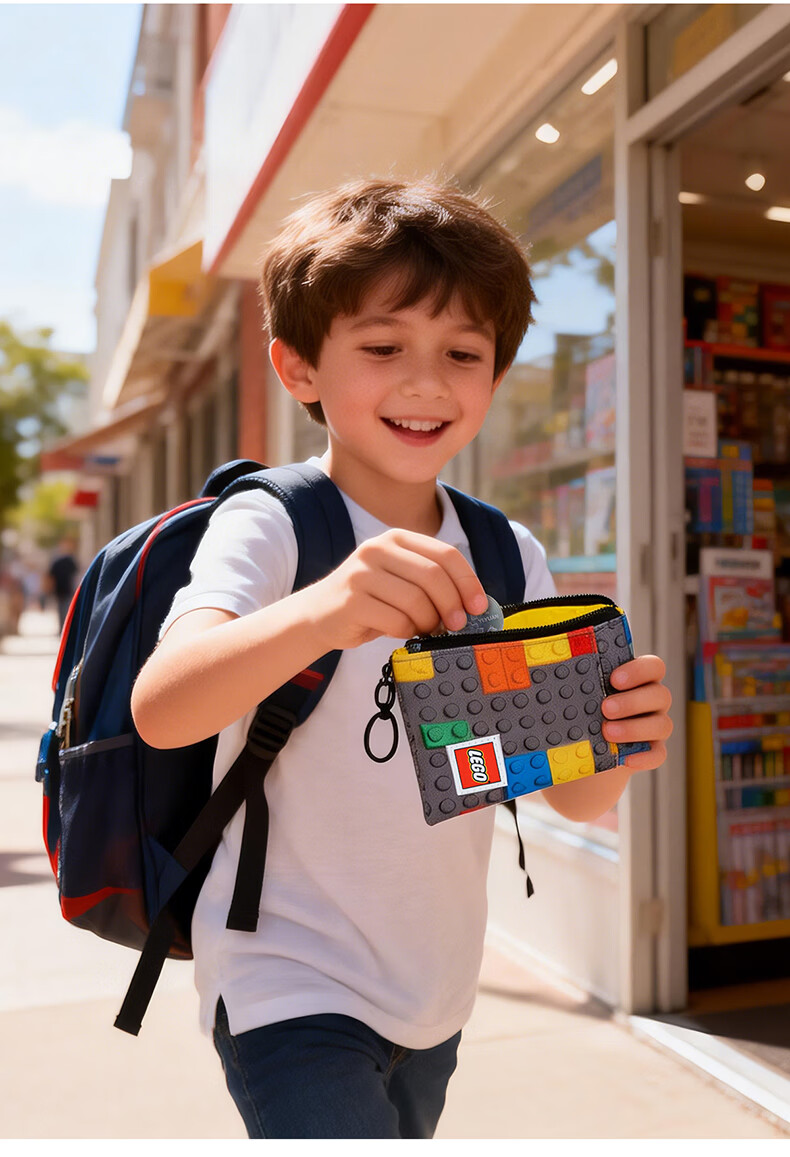 LEGO Kids Card Holder Small Student Coin Purse New Cute Mini Storage Bag Colorful Alphabet Black 20330 3