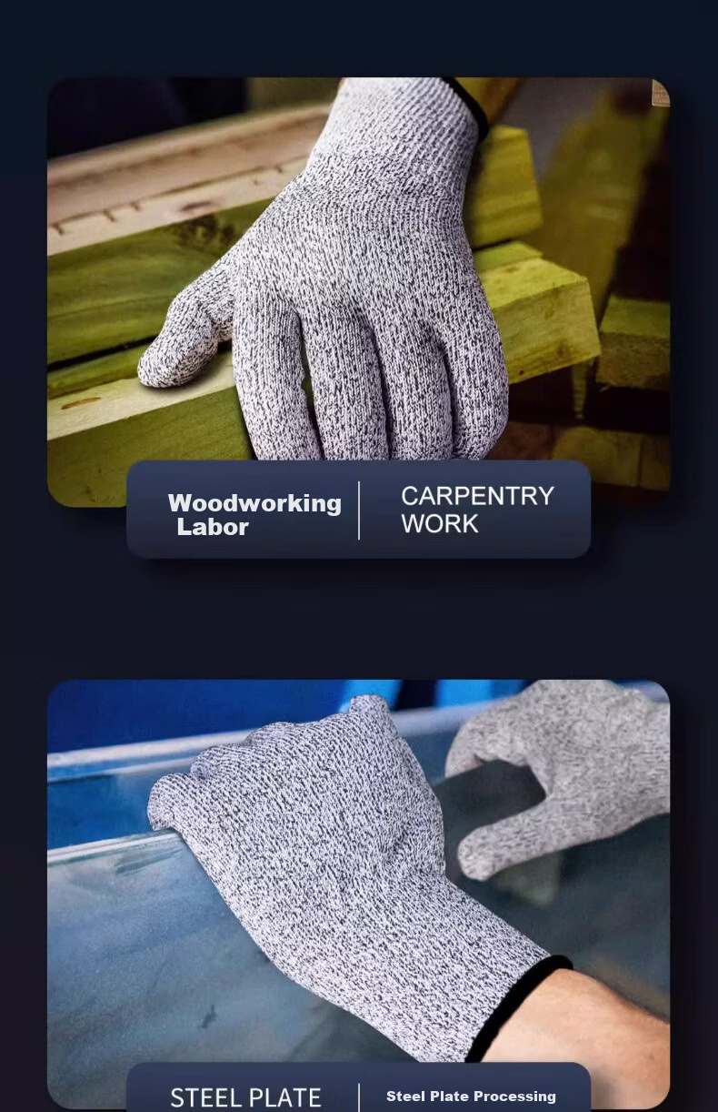 Huipute Cut-Resistant Gloves Labor Protection HPPE Level 5 Anti-Cut Stainless Steel Wire Work Protective Wear-Resistant Iron Gloves [Jingcang Fast Delivery] Pure Steel Wire Glove Single Piece 12