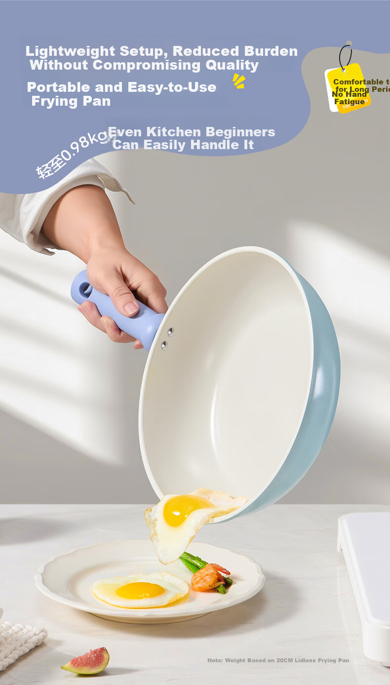 Sacon 26CM Non-Stick Ceramic Frying Pan Steak Pan Baby Food Cooking Pan Universal for Electric and Gas Stoves 14