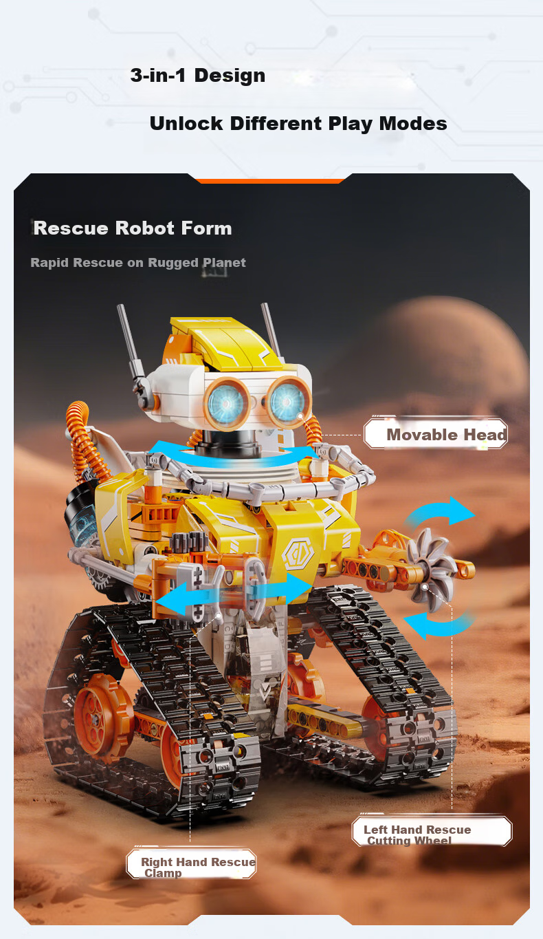 Lianhe Chuangxiang Intelligent AI Programming Military Robot, Remote Control Building Block Toy, Birthday Gift for Boys 2