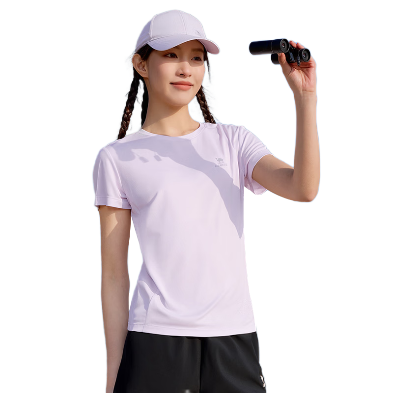 CAMEL Quick-Dry Running Sports T-Shirt Women Breathable Crew Neck Short Sleeve Top C26BAVL6079 Starry Purple XL