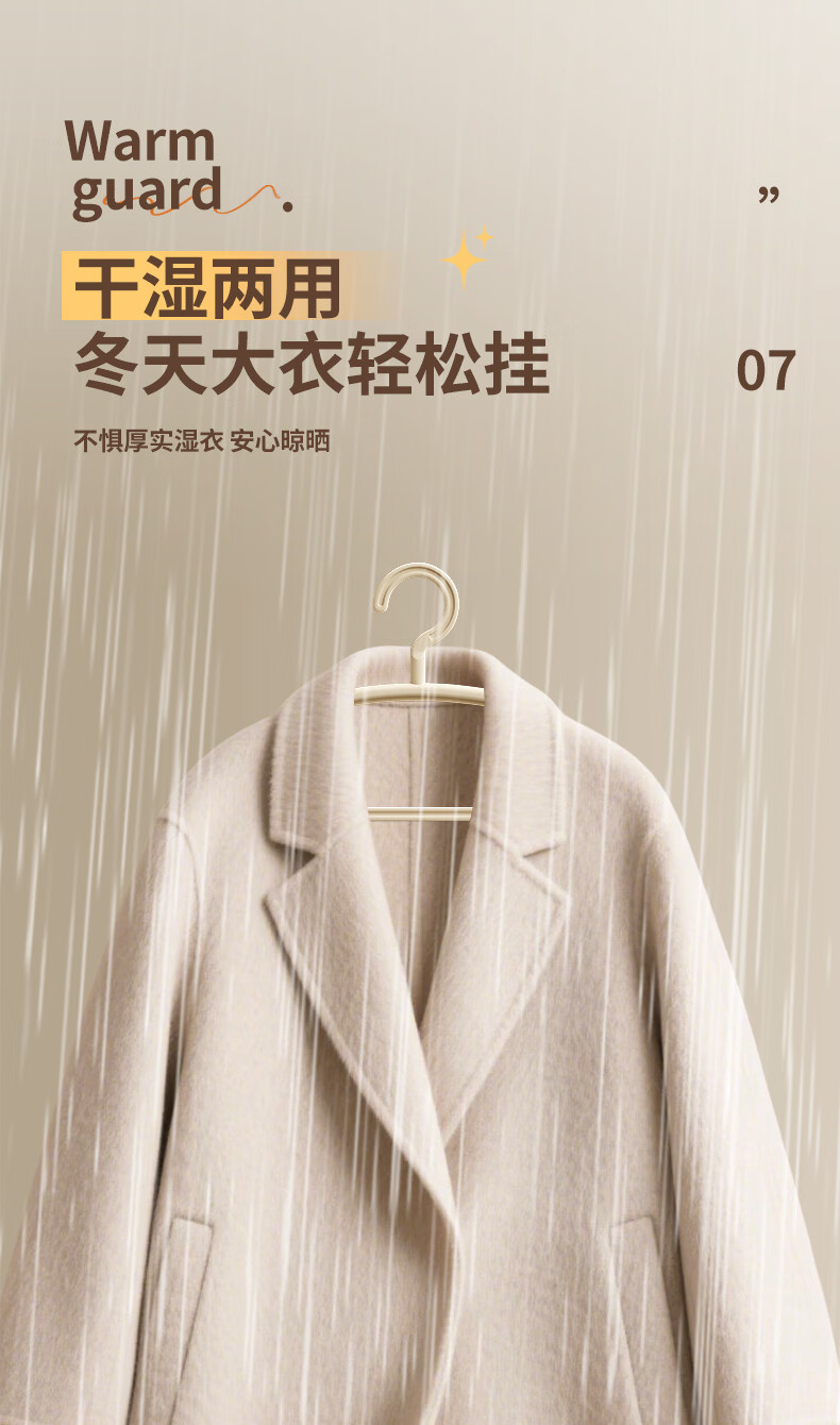 Baicaoyuan Non-Marking Clothes Hangers, Anti-Slip Wide Shoulder Thickened Hangers, Household Milk White 20-Pack 14