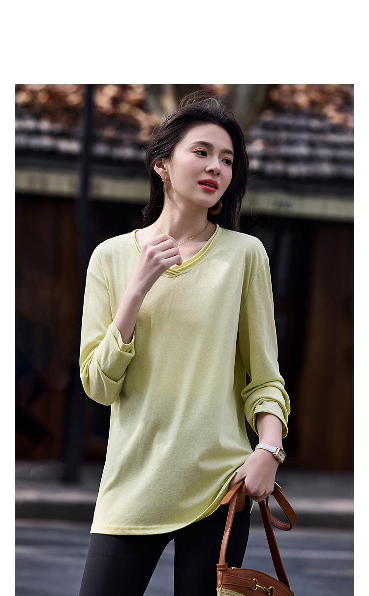 Demana [with Lyocell] Spring Lady Style Cross Neck Cloud Cotton Loose Slim Fit Petite T-Shirt Women Premium Feel 11
