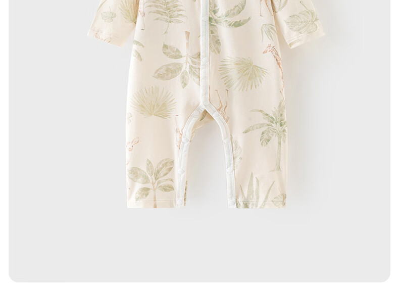 Happy Little Bear Baby Romper Summer Lightweight Breathable Long Sleeve Air Conditioning Suit Antibacterial Mite-Resistant Homewear 3