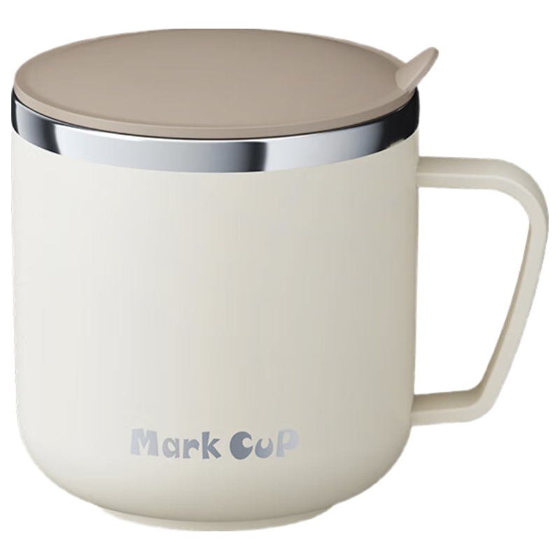 CLITON 304 Stainless Steel Insulated Coffee Mug with Lid, Anti-Scald, Office and Student Water Tea Cup, 400ml