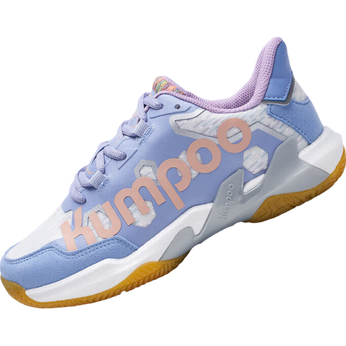 KUMPOO Badminton Shoes, Non-Slip, Wear-Resistant, Anti-Twist, Shock-Absorbing, Lightweight, Breathable Professional Sports Shoes KH-G76 Light Purple Blue 36
