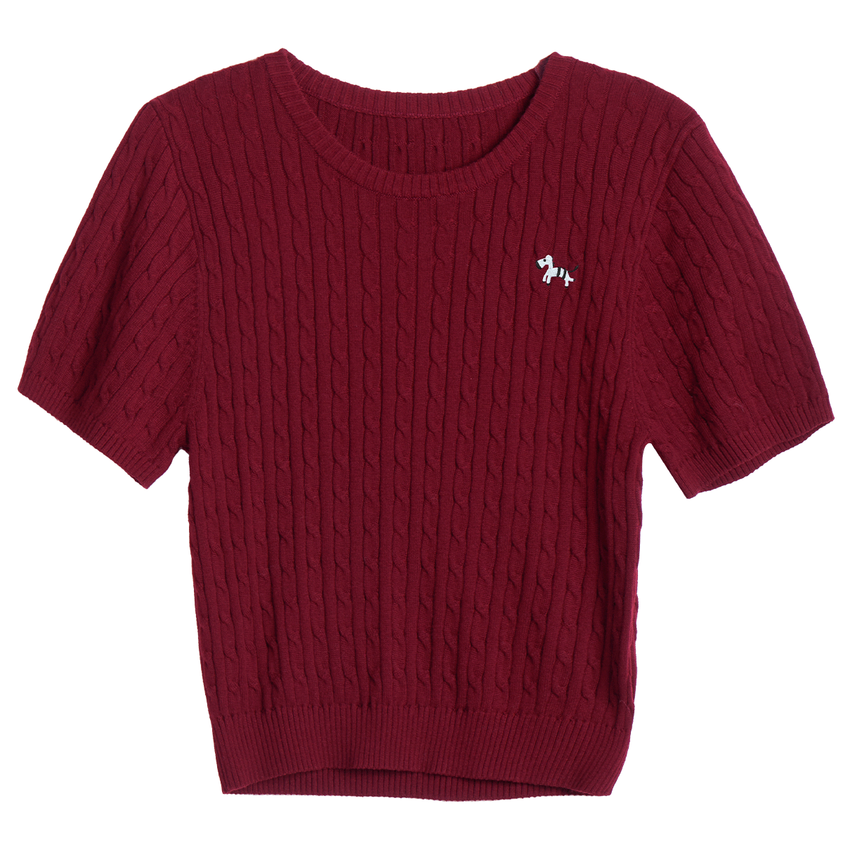Oulain Summer Women's Short-Sleeve Knit Top, Casual Commuter Pullover Sweater, Anka Red, Size S