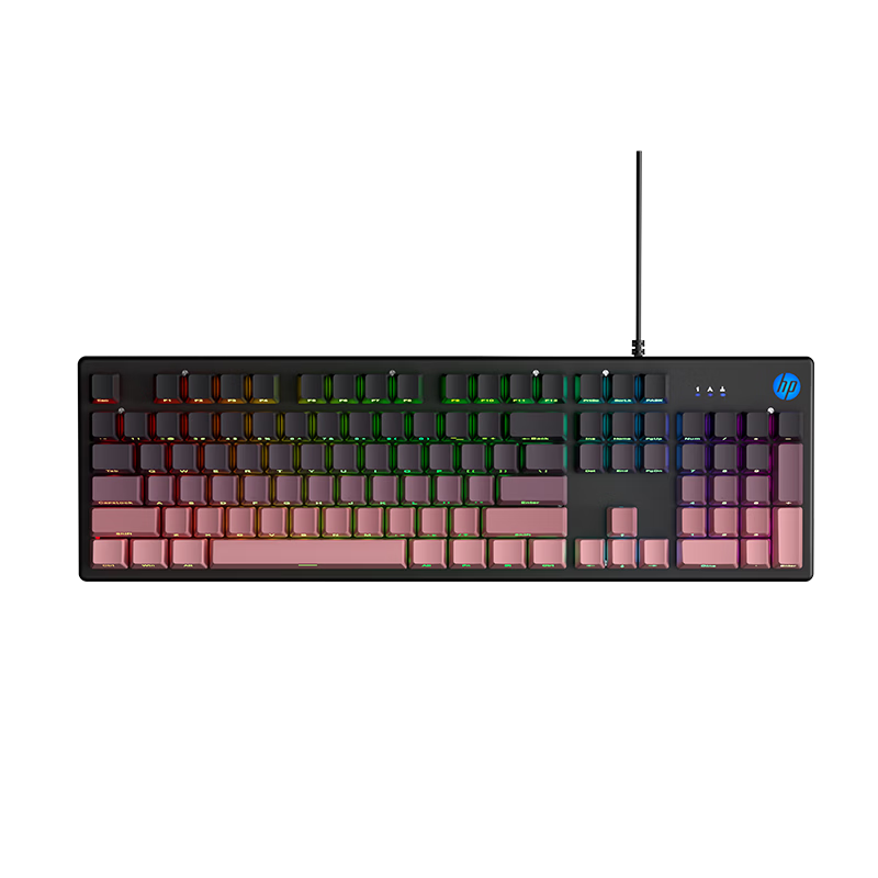 HP K500Y Mechanical Feel Wired Silent Membrane 104-Key Keyboard for Gaming, Office, and Study Compatible with Laptop and Desktop, High-Quality Side-Engraved Peripheral