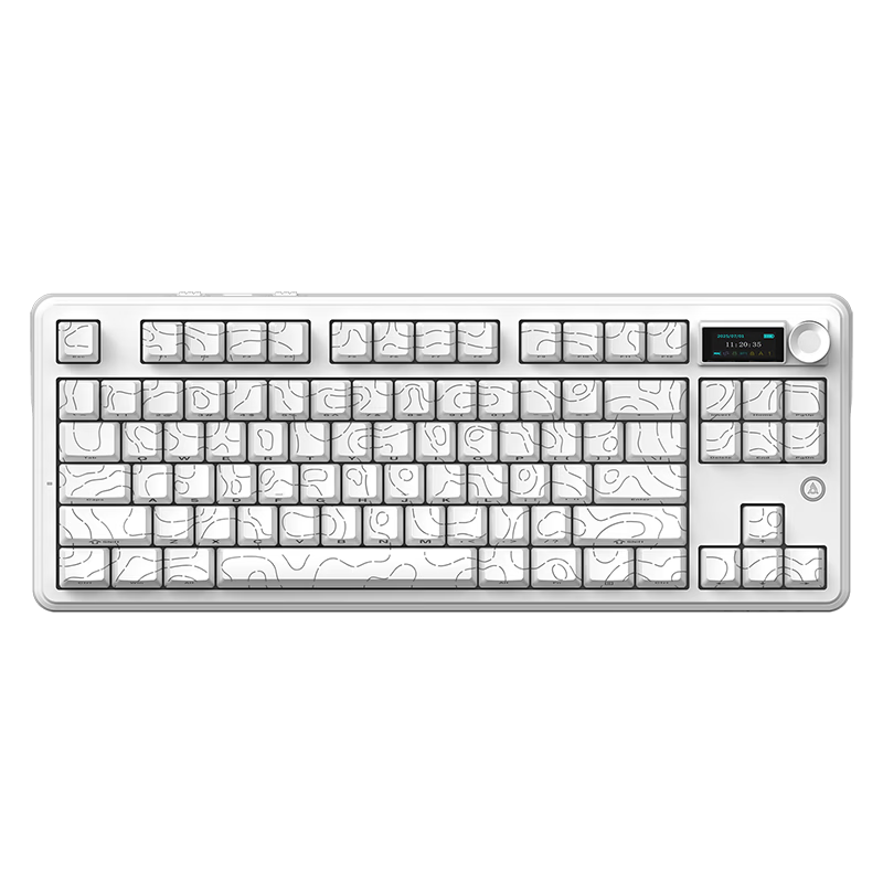 AJAZZ MK87 Wireless Mechanical Keyboard Dual 8K Report Rate Wired/2.4G/Bluetooth Gaming 87-Key Mechanical Keyboard Original Engraved White Melared Switch