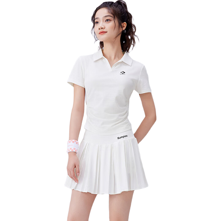 KUMPOO Women's Breathable Quick-Dry Badminton T-Shirt K241W-1096 White 2XL