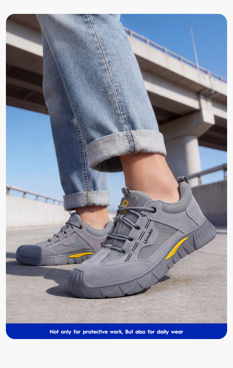 BlueOwlShield Men's Summer Breathable Electrician Insulated 10KV Anti-Smash Anti-Puncture Toe Work Shoes D0266TKV Size 41 10