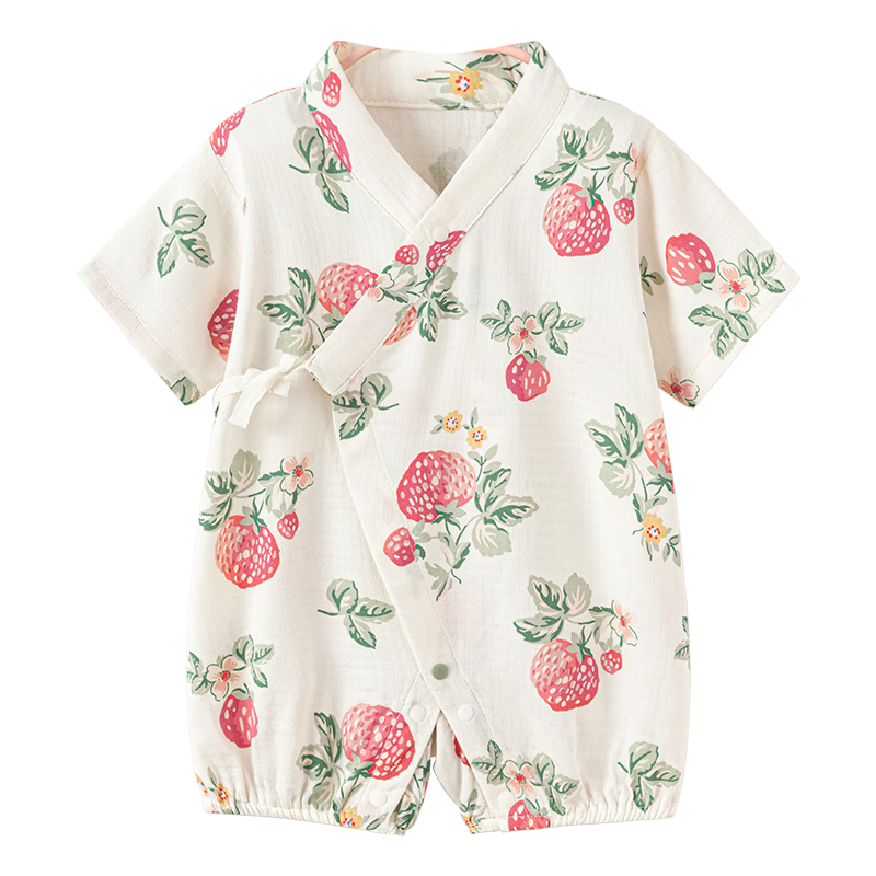 Babylove Bobo Fruit Tea Baby Summer Romper Bamboo Cotton Camellia Gauze Breathable Thin Unisex Baby Clothes