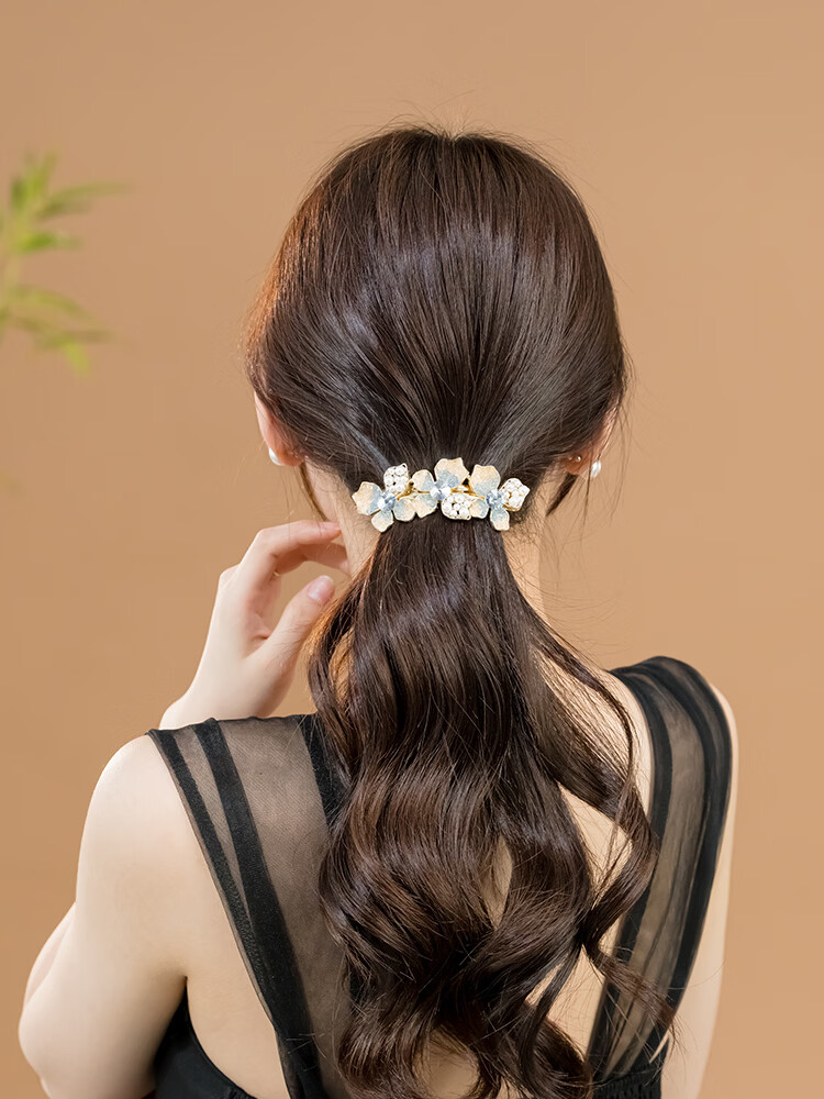 CHIMERA High-End Flower Hair Clip Half-Up Ponytail Spring Clip Hair Accessory for Women Birthday Gift 1