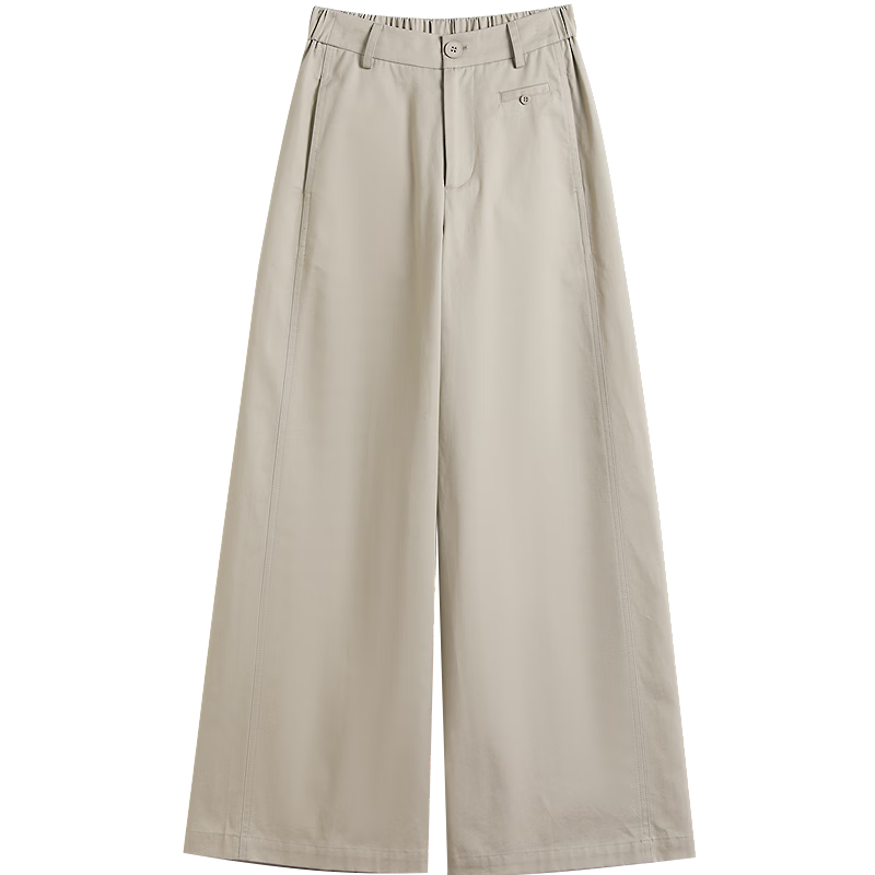 Demana [Brushed 100% Cotton] Spring Intellectual Semi-Elastic Waist Loose Fit Cropped Pants Petite Women's Casual Trousers