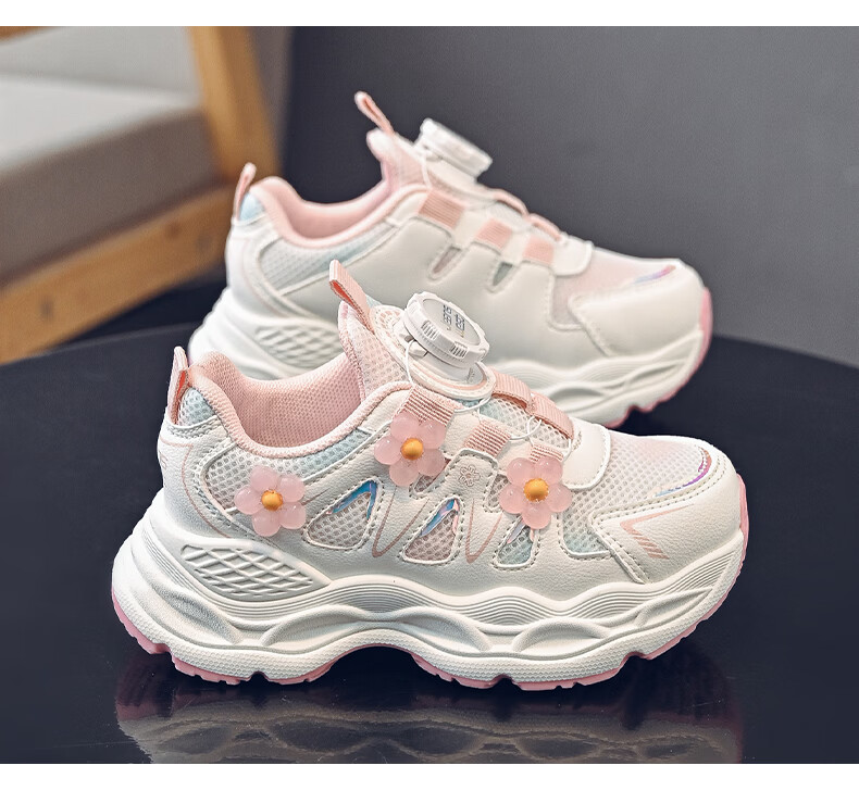 Jeanswest Kids Girls Lightweight Sports Shoes Casual Dad Sneakers Children's Running Shoes D1A086 White/Purple Size 27 7