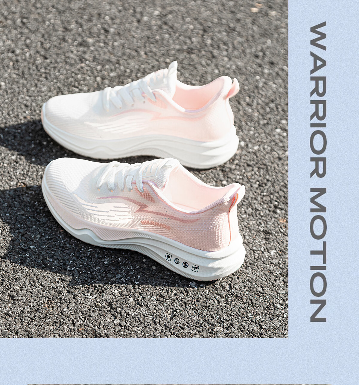 Warrior Women's Spring Summer New Mesh Lightweight Breathable Running Shoes Soft Sole Shock Absorption Sports Shoes White Pink Size 40 10