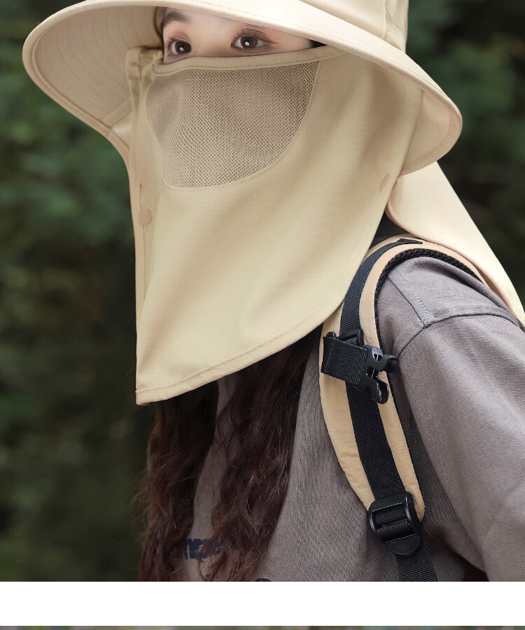 EFZ Women's Summer Sun Protection Hat UV Protection Face and Neck Cover Integrated Fisherman Hat for Fishing and Mountaineering 14