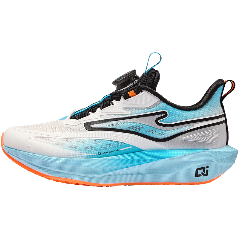 ERKE Kids Unisex Cushioning Sports Shoes Children's Lightweight Running Shoes Microcrystalline White/Fluorescent Digital Blue Size 37