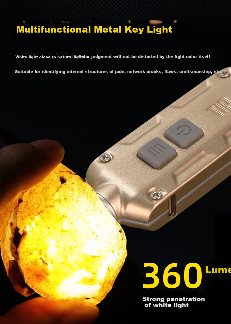 NITECORE TIP Jade Identification Mini Flashlight Jewelry Inspection High Brightness Type-C Rechargeable Keychain Light 5