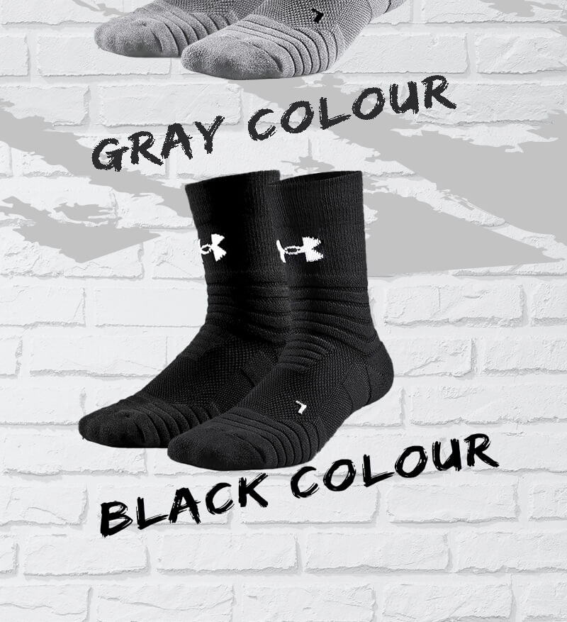 Under Armour Basketball Socks, Sports Socks for Men And Women, Running Badminton Socks, Sweat-Absorbing Odor-Resistant Mid-Calf Cotton Socks, Black XL Size 11