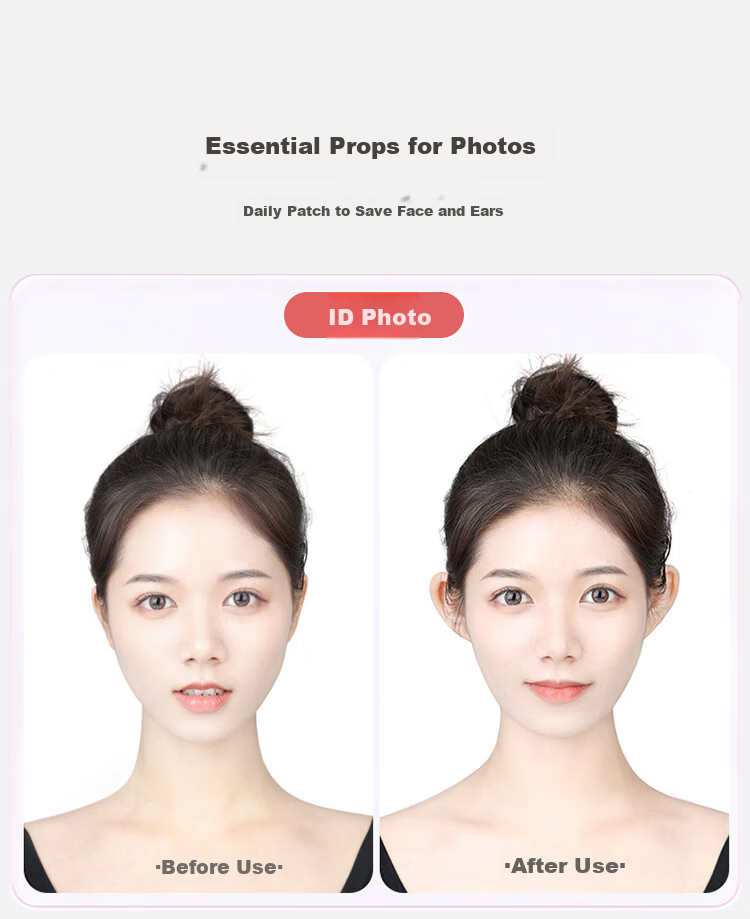 UPLUS Small Chip Spirit Ear Patch 36 Pieces Skin Color Invisible Strong Support Wind-Resistant Ear Lift Waterproof ID Photo 4