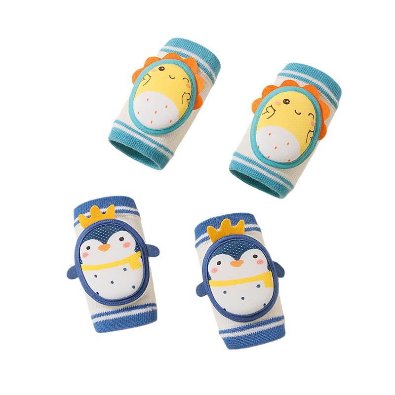 Beitais Baby Knee Pads Thin Breathable Crawling Walking Anti-Fall Knee Protectors for Children - Milong + Penguin Design