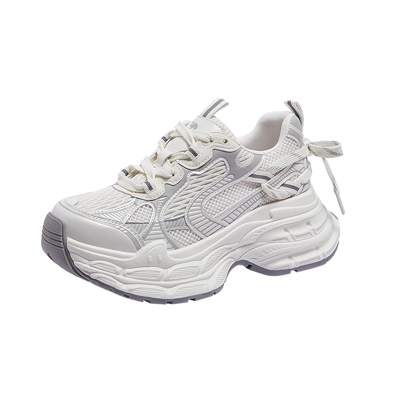 CAMEL Dilireba Edition Silver Moon 3rd Generation Dad Sneakers Women Casual Shoes L26S283125 Pearl White Size 36