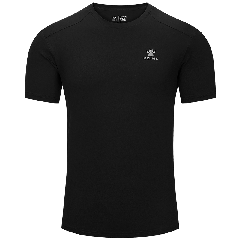 KELME Men's Sports T-Shirt Summer New Quick-Dry Fitness Training Running Short Sleeve Top Agate Black 3XL