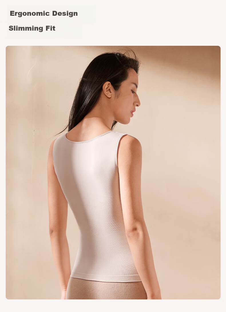 Maniform [Comfort Warm Lace] Merino Wool Thermal Vest Women's Innerwear Shaping Underwear Close-Fitting 7A Antibacterial Base Shirt 8