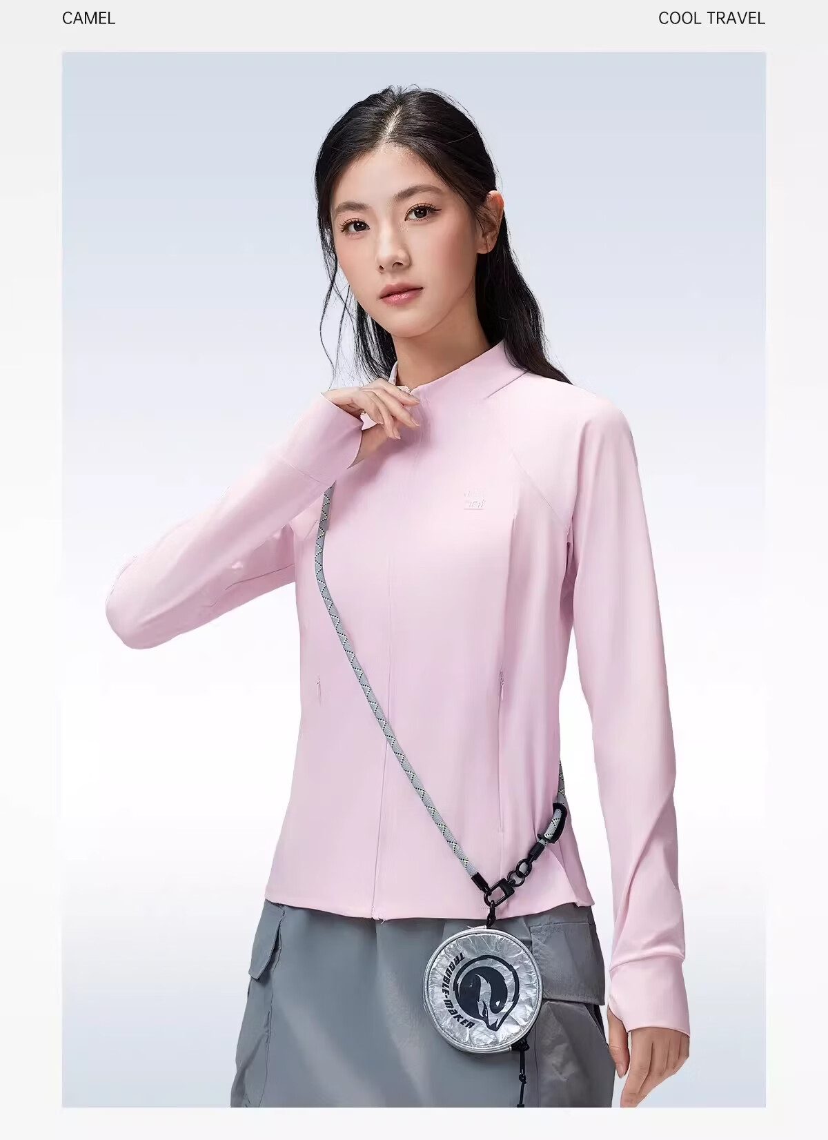 CAMEL Stand Collar Sun Protection Jacket 2026 Spring Summer New Original Yarn Cooling Breathable Sports Casual Short Coat 9006 19