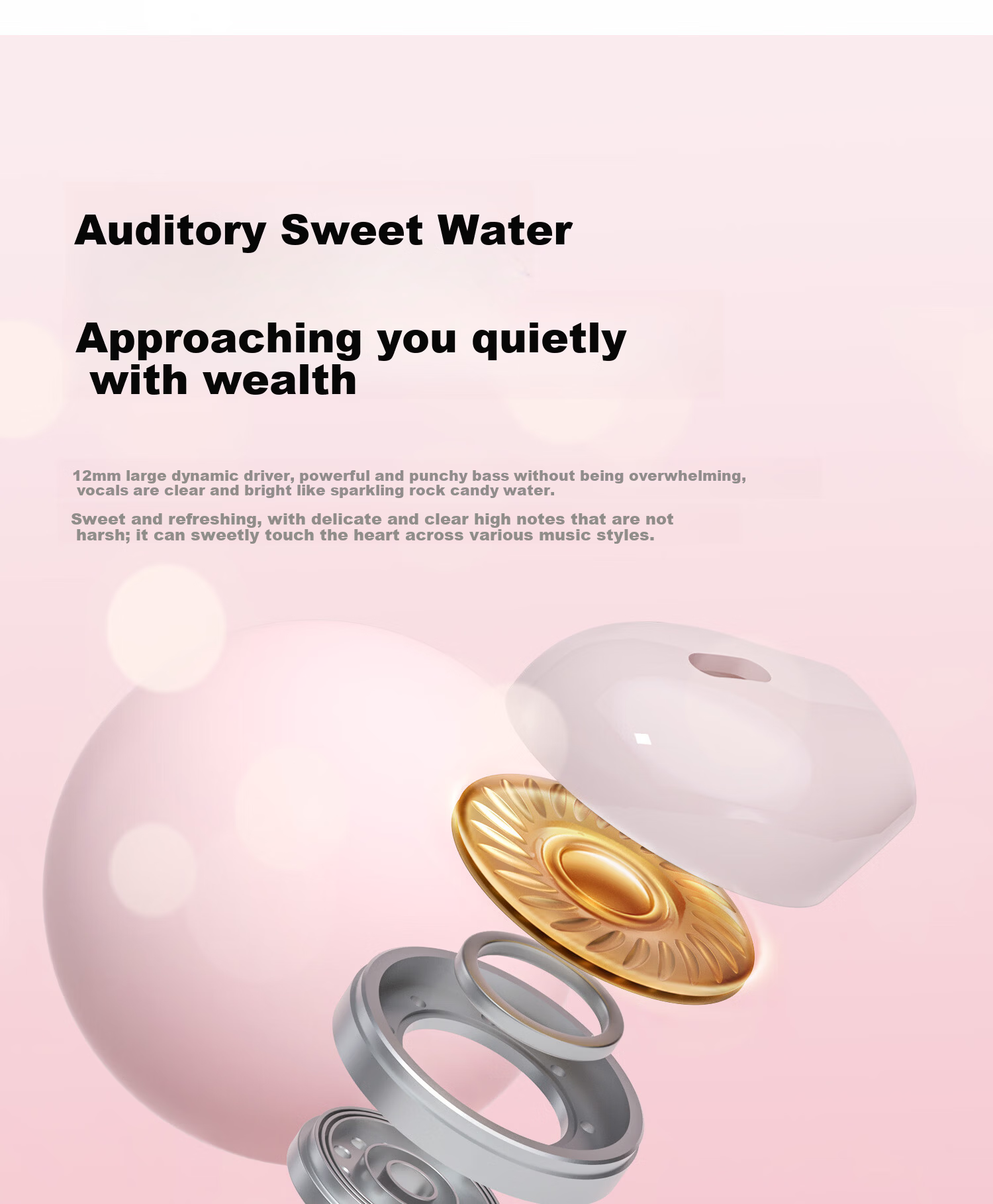Soaiy JING SE True Wireless Bluetooth Earbuds Open Semi-In-Ear Sports Running Noise Cancelling Headphones for Apple Huawei Xiaomi Cream White Annual Meeting Gift 6