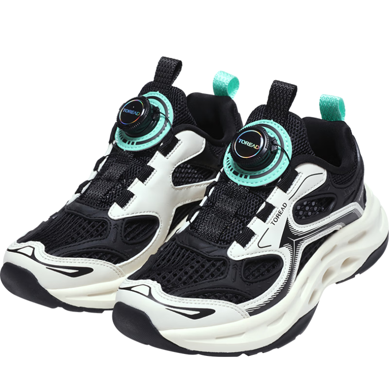 TOREAD Kids Sandals Boys Girls Summer Breathable Sports Creek Shoes Black/Green Size 33