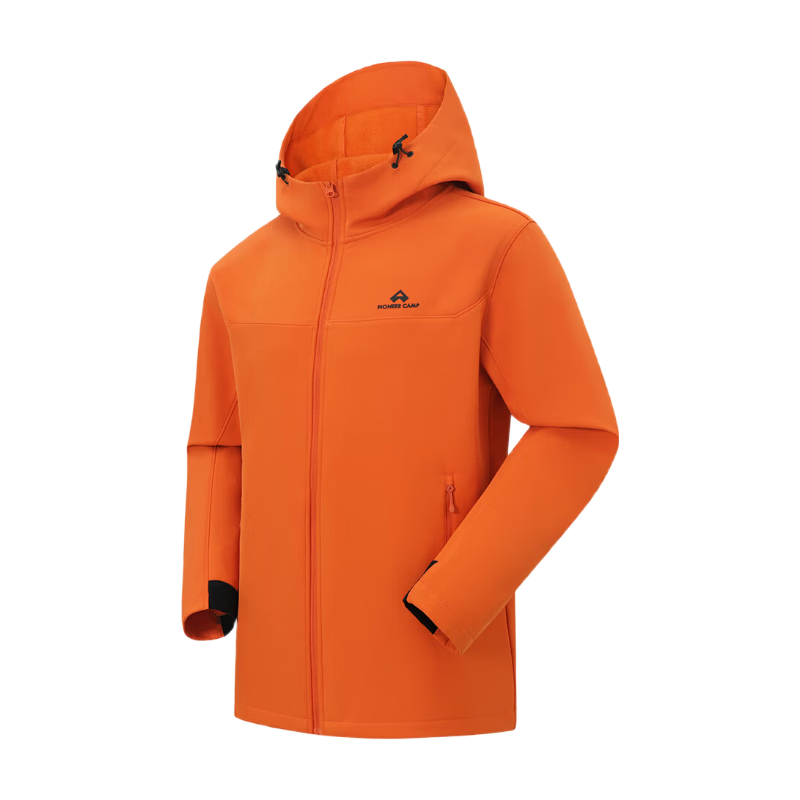 Toread Men's Softshell Jacket Spring Autumn Outdoor Casual Hooded Fleece Windproof Hiking Mountaineering Zip-up Coat