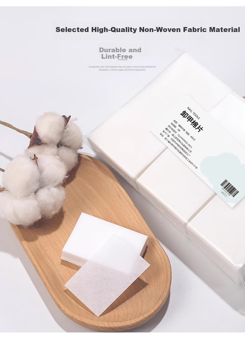SweetCoolDou Nail Polish Remover Cotton Pads Cleaning Cotton Nail Wipes Durable 400pcs (Without Nail Polish Remover) 2