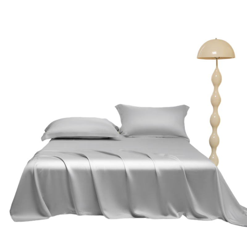 AVIVI Ice Silk Bed Sheet Summer Bare Sleeping Single Student Dormitory Bed Sheet Single Piece Ice Silk Gray 180*230cm