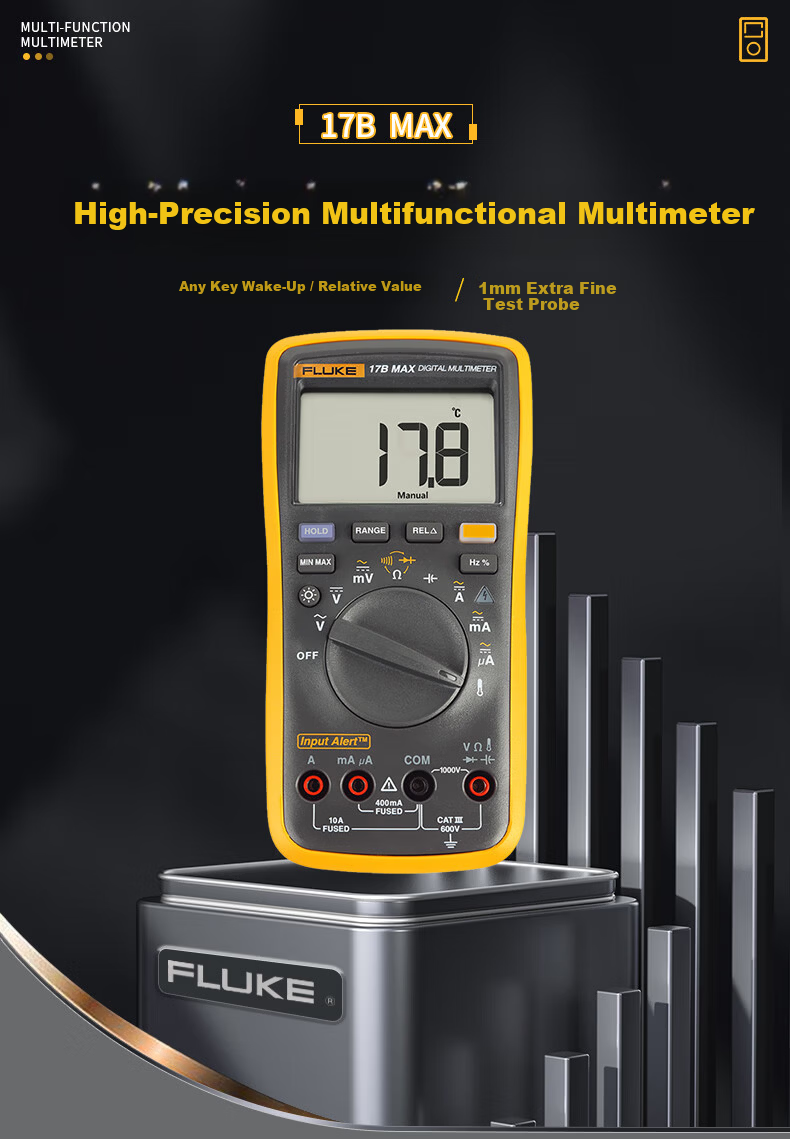 FLUKE 15B MAX KIT Digital Multimeter, High-Precision Smart Electrician Meter, Multimeter, Multi-Purpose Ammeter 1