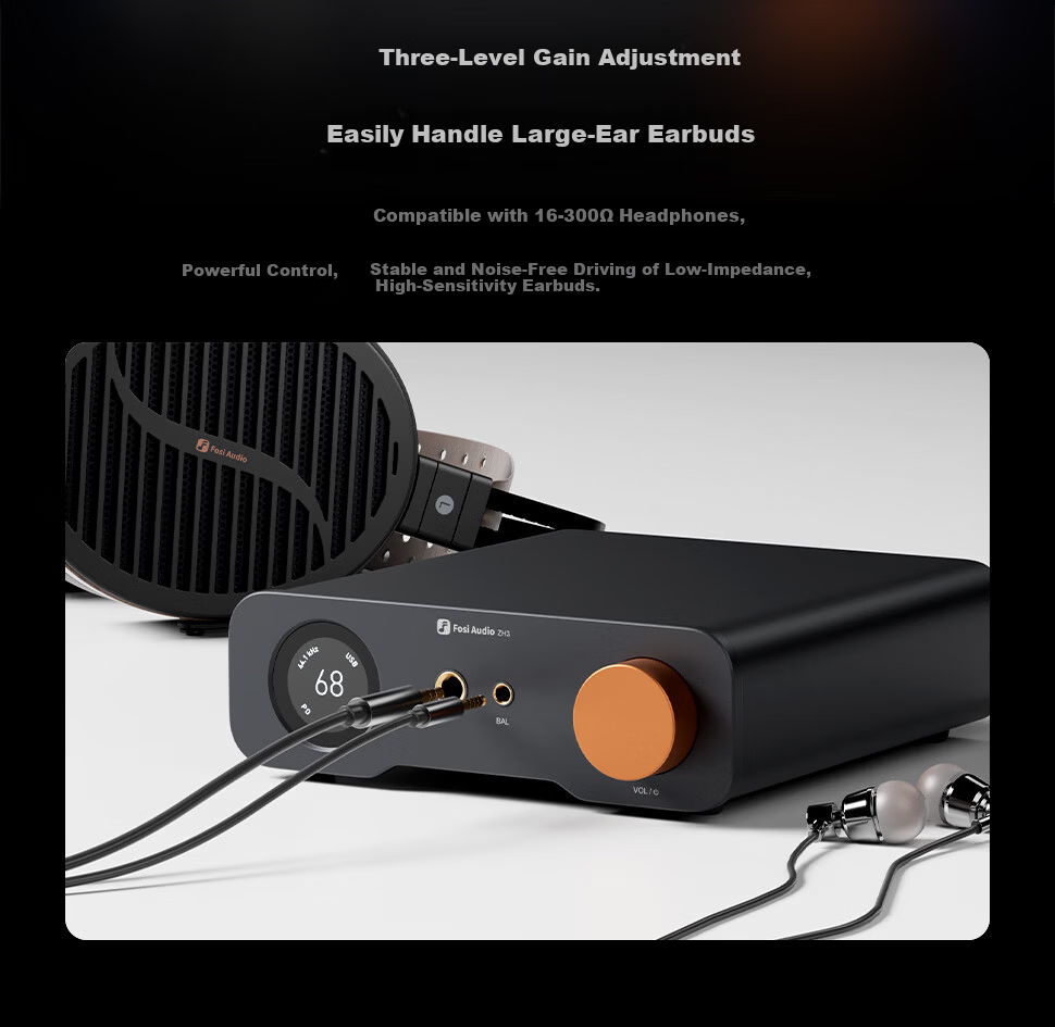 FOSI AUDIO ZH3 High-Power HIFI Audiophile DAC Balanced Decoder Headphone Amplifier Preamp Integrated Machine 8