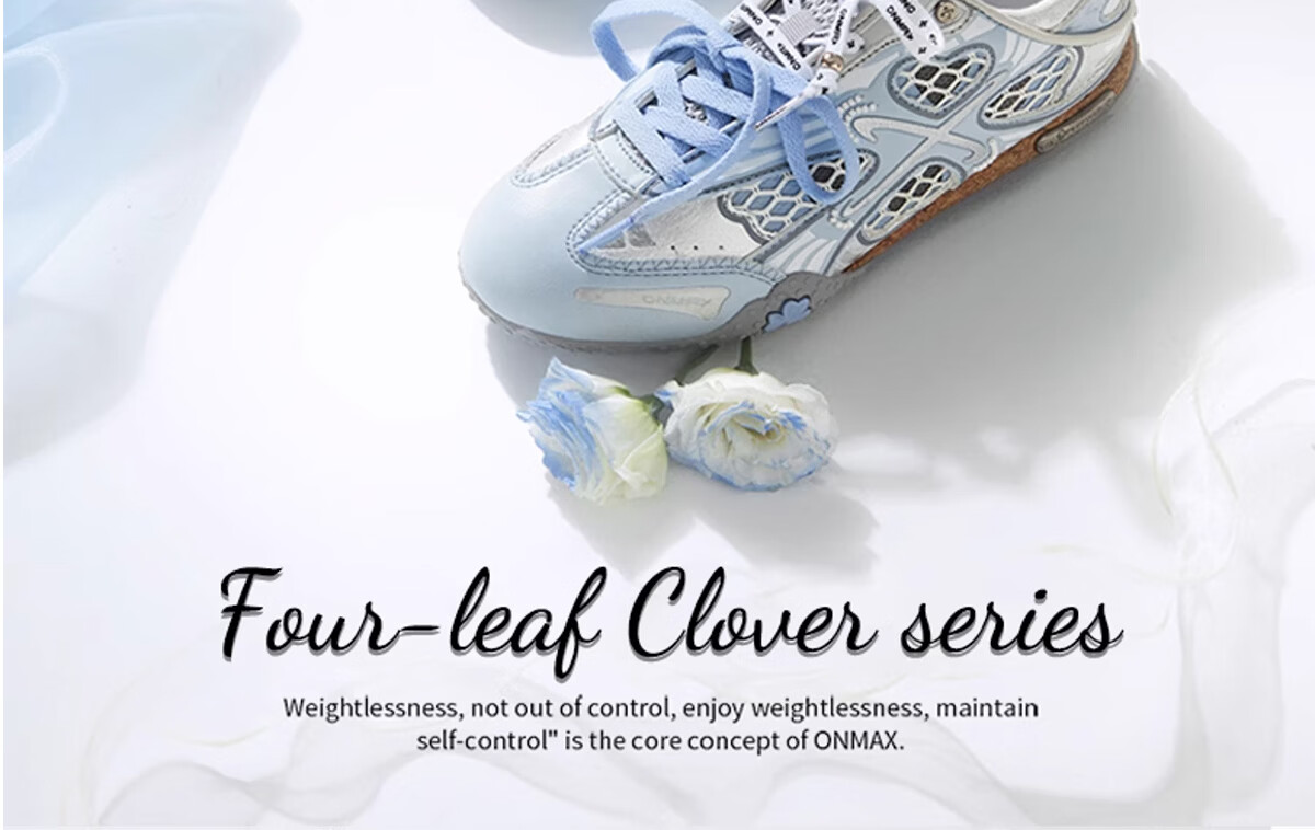 ON MAX 520 Gift Summer New Four-Leaf Clover Breathable Mesh Training Shoes Slip-On Casual Unisex Blue Size 42 2