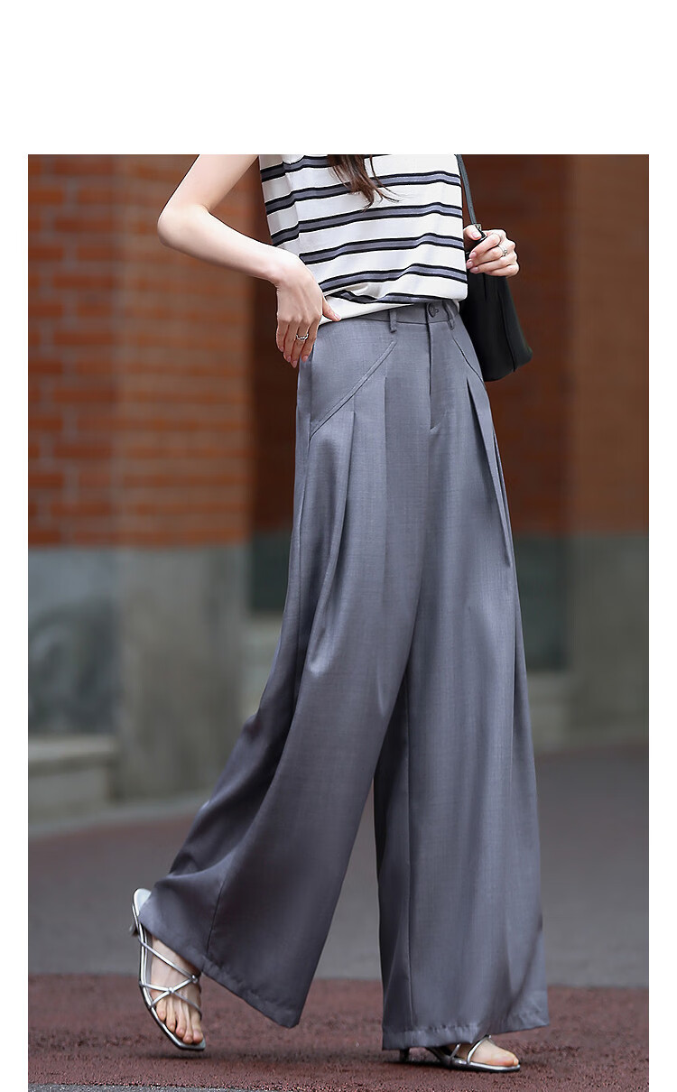 Demana [Smart Leisure] Spring Intellectual Minimalist Pleated Draped Wide-Leg Loose Casual Pants for Women High-End Feel 11