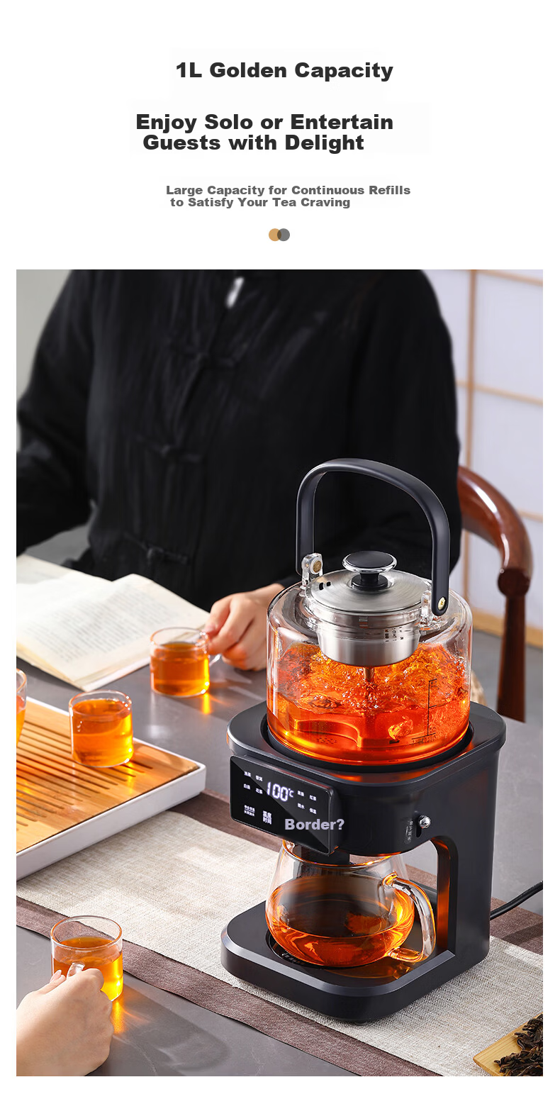 Biooner Fully Automatic Tea Extractor Water Supply Tea Cooker Steaming and Boiling Integrated Kettle Health Pot Smart Steam Spray Tea Kettle Temperature Control Insulation Electric Tea Kettle YQ-E07 11