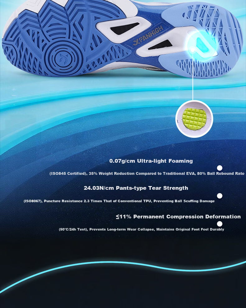 Crab Feather Phantom Badminton Shoes Shock Absorption Non-Slip Tennis Shoes Unisex Competition Training Silver White Size 42 (270mm) 4