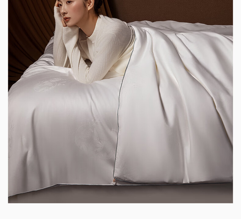 Silk Empress [Lanyu] 100% Premium Mulberry Silk Quilt Core Four Seasons Double-Layer Silk 2+4 Jin 220*240cm [White] 5