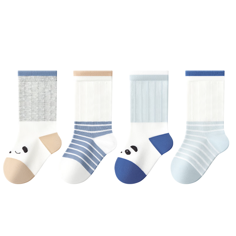 Beibi Newborn Baby Socks, Summer Thin Mesh Pure Cotton Class A Infant Socks, Children's Socks for Boys And Girls, Mid-Calf Socks for Babies