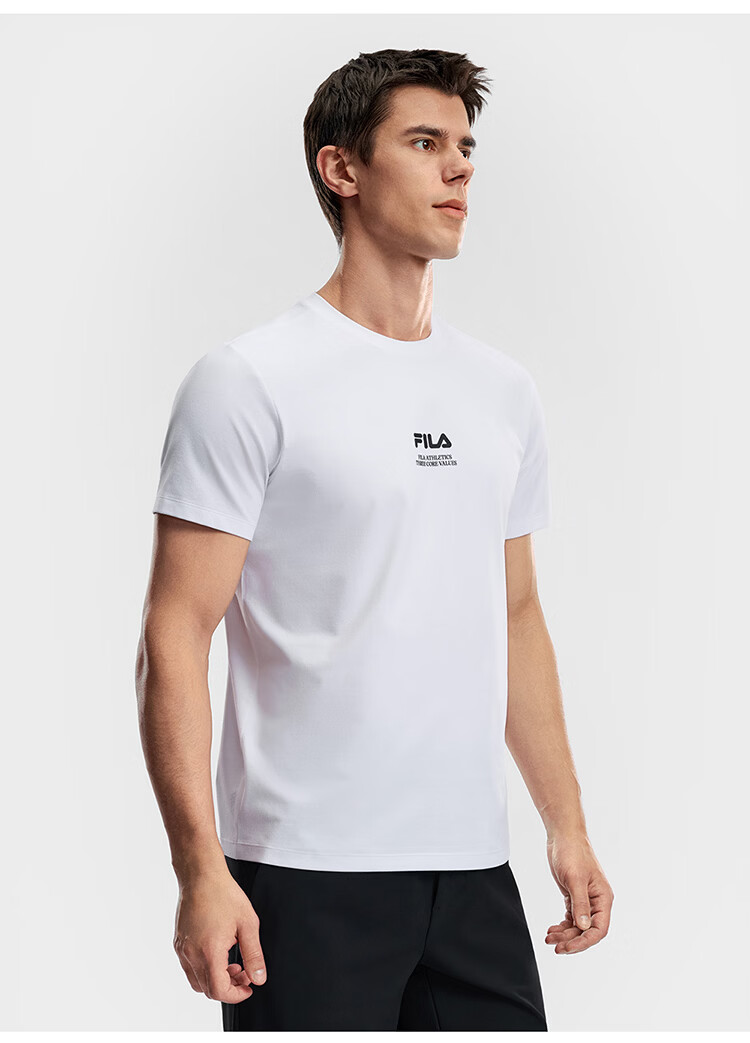 FILA Official Men's Knitted Short Sleeve Shirt 2026 Summer Fitness Sports Basic Moisture-Wicking Quick-Dry T-Shirt 53