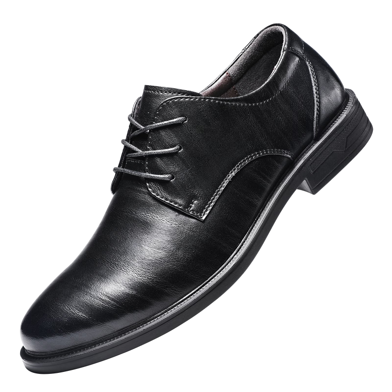 CARTELO Leather Shoes for Men, Business Casual Genuine Leather New Style Formal Soft-Soled Height-Increasing Derby Shoes for Autumn And Winter, Breathable Soft Leather Wedding Shoes