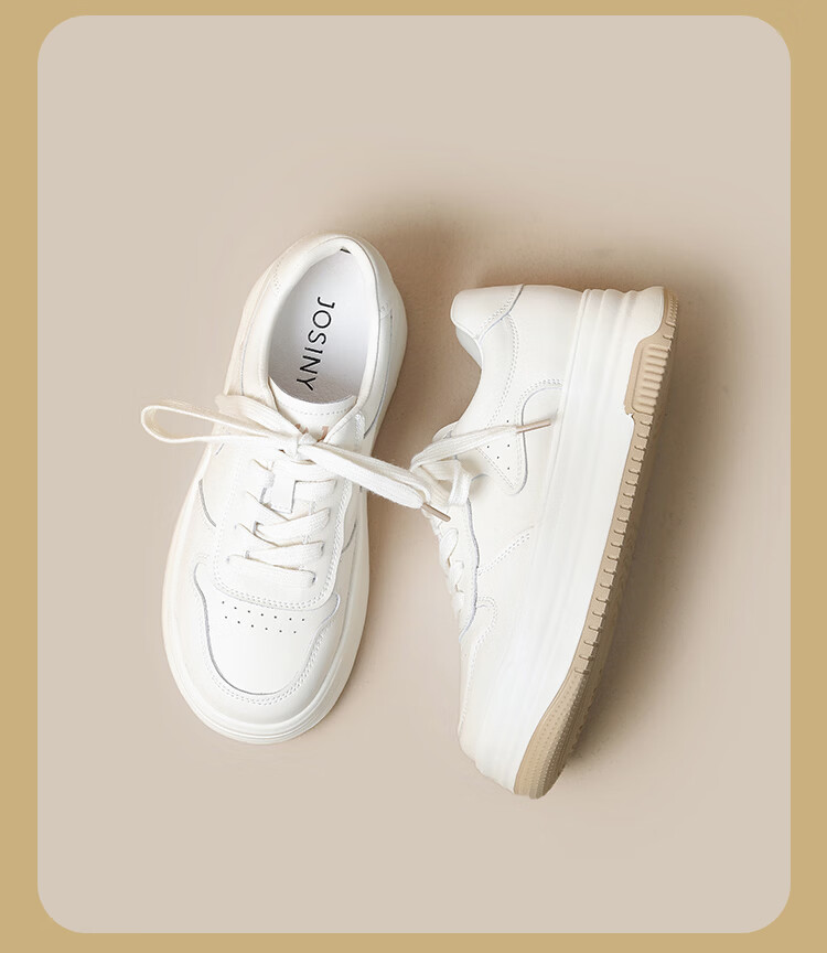 Zhuoshini Self-operated Thick-soled Women's White Sneakers 2026 Spring New Retro Casual Shoes Off-white Size 39 7